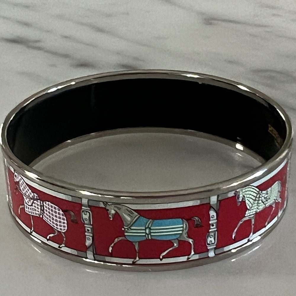 Hermes Enamel Bangle, size 65